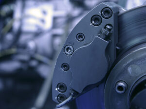 Close up view of brake disc